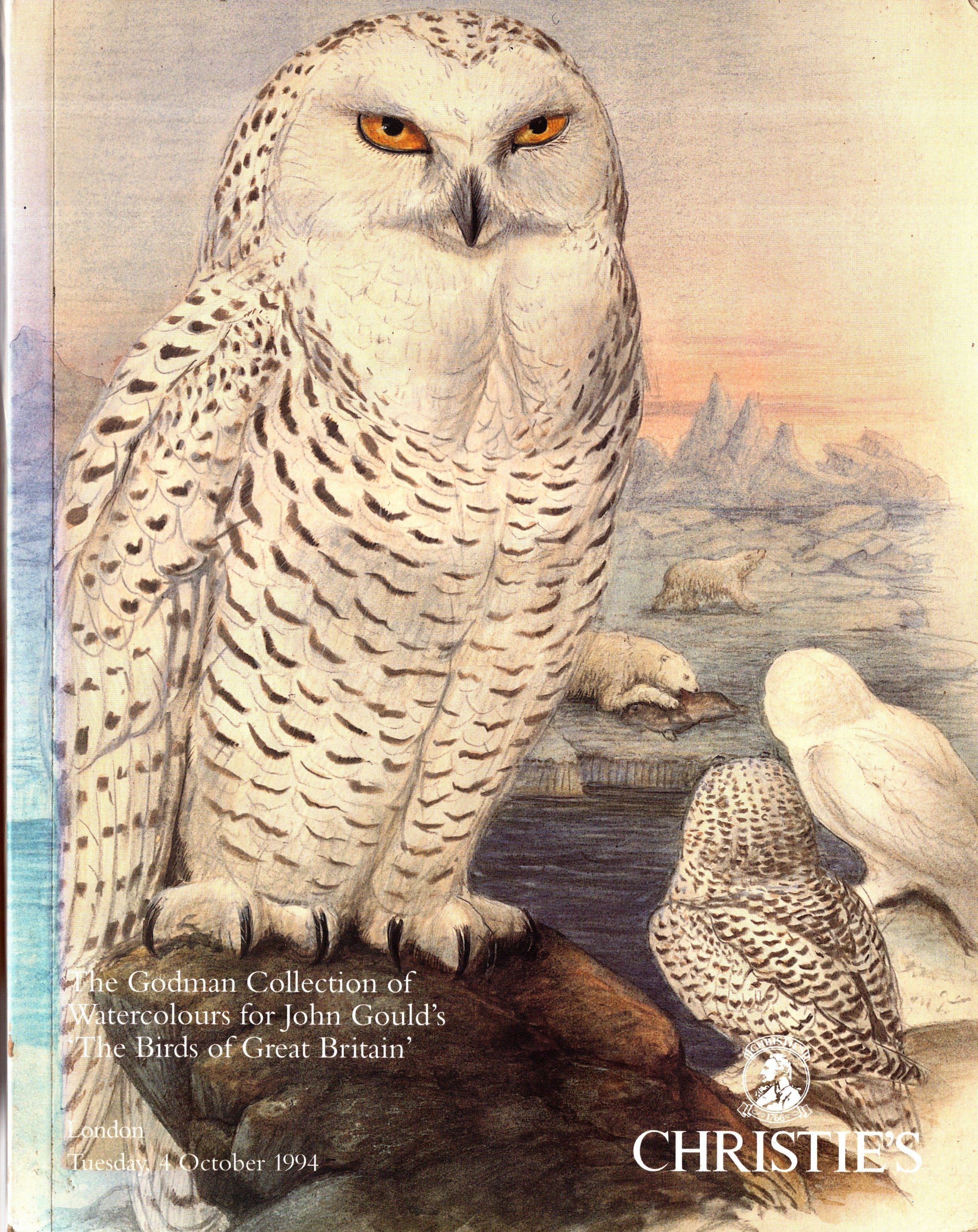 Christies 1994 Godman Collection Gould's Birds of Great Britain