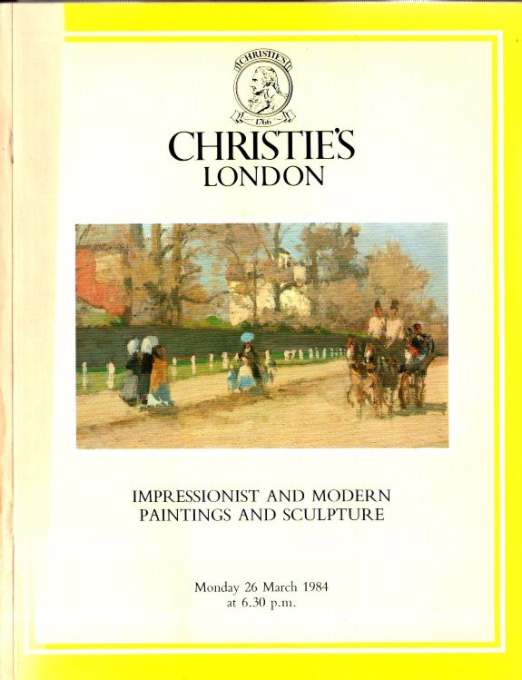 Christies 1984 Impressionist & Modern Paintings, Sculpture