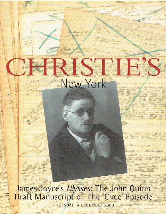 Christies Dec. 2000 James Joyce's Ulysses: John Quinn Draft Manuscript - Digital