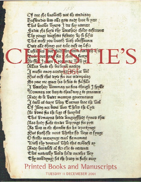 Christies December 2001 Printed Books & Manuscripts
