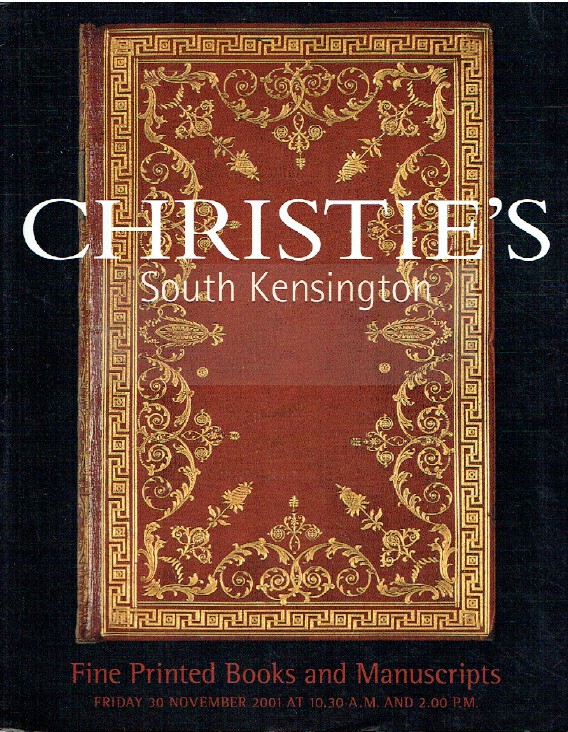 Christies November 2001 Fine Printed Books & Manuscripts