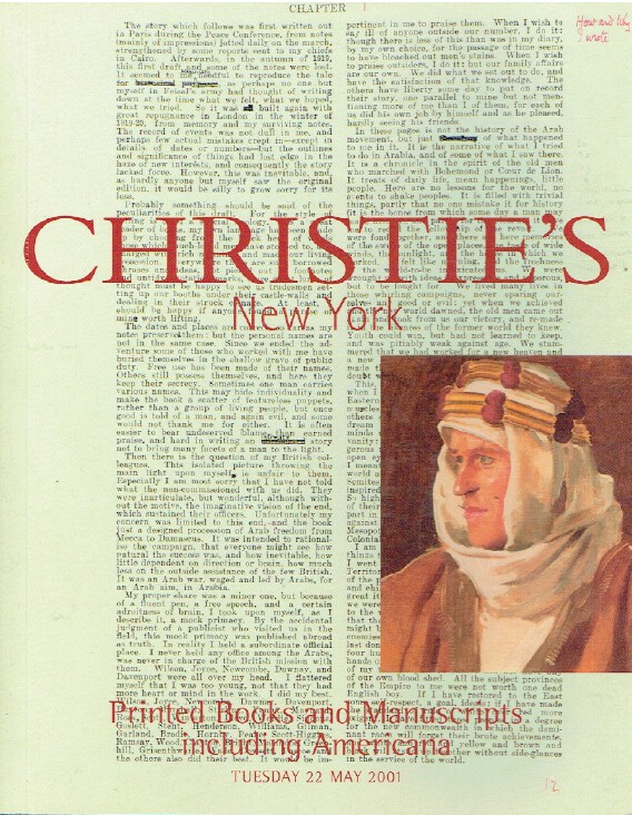 Christies May 2001 Printed Books & Manuscripts inc. Americana (Digital Only)