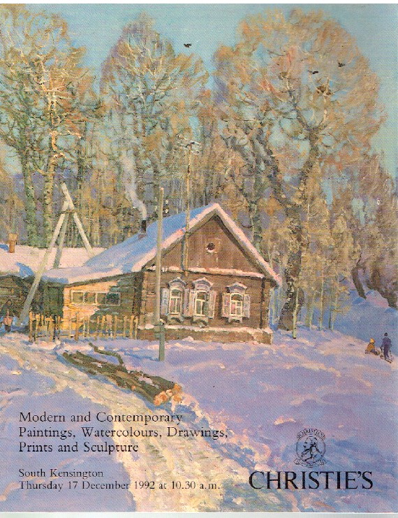 Christies December 1992 Modern & Contemporary Paintings, Prints & Sculpture