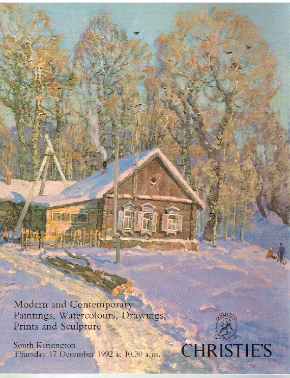 Christies December 1992 Modern & Contemporary Paintings, Prints & Sculpture