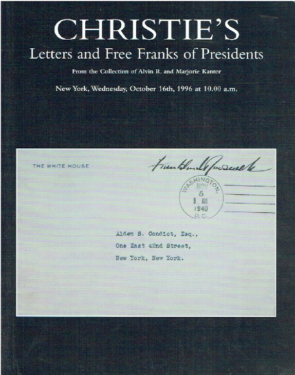 Christies October 1996 Letters & Franks of Presidents, Alvin and Marjorie