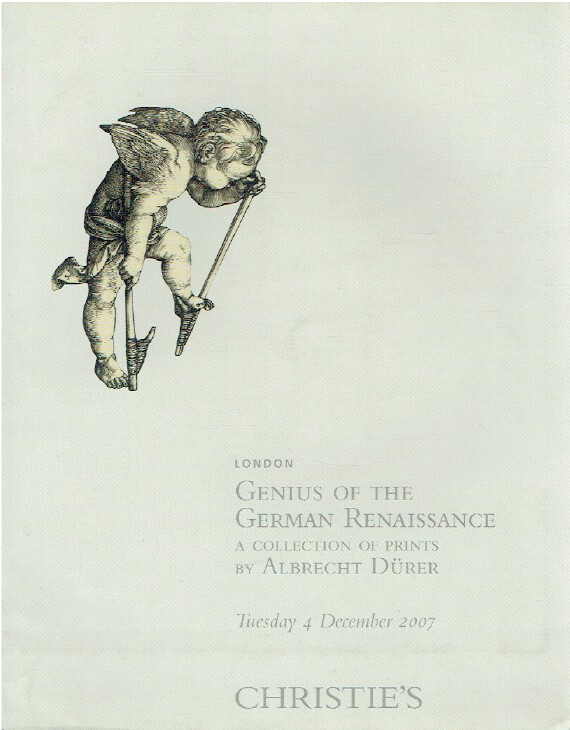 Christies December 2007 Genius of The German: Prints By Albrecht Collections