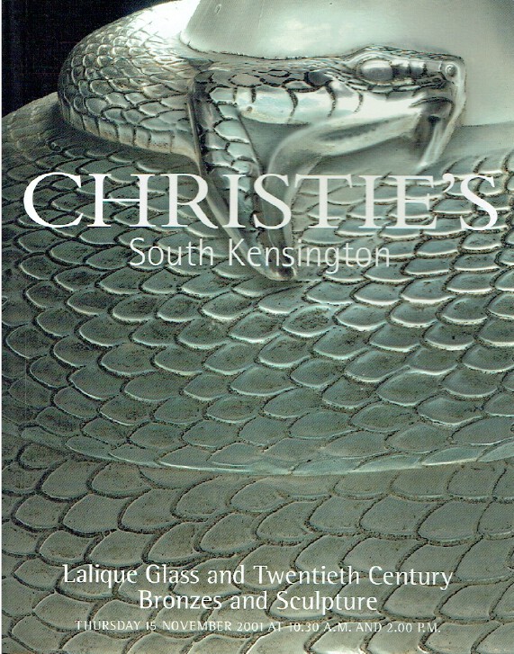 Christies November 2001 Lalique Glass, 20th C Bronzes & Sculpture - Click Image to Close