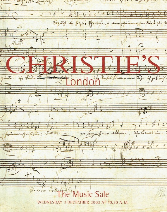 Christies December 2003 The Music Sale