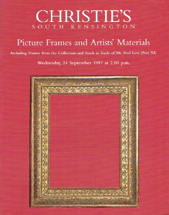 Christies September 1997 Frames & Artists' Materials Mr.Paul Collection Part XI - Click Image to Close