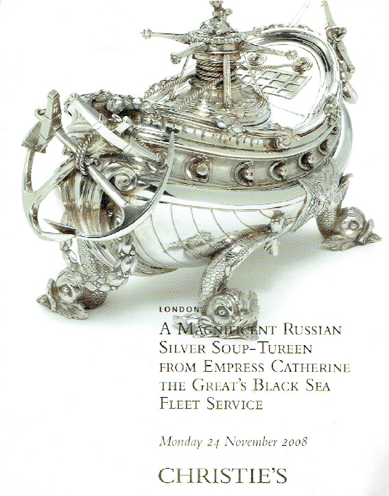 Christies November 2008 A Magnificent Russian Silver Soup - Tureen - Catherine - Click Image to Close