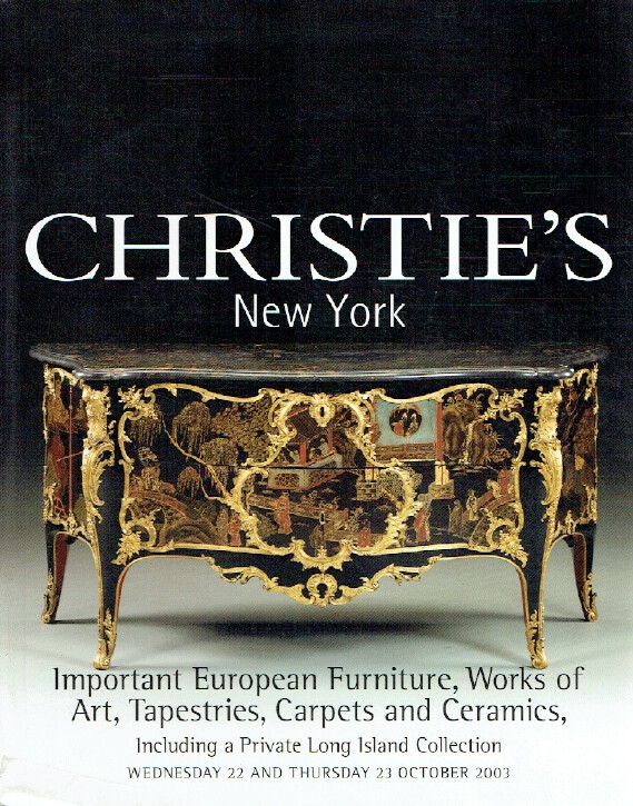 Christies October 2003 Important European Furniture, WOA - Island Collection