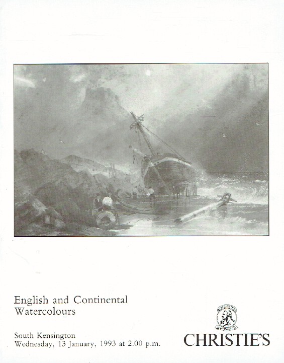Christies January 1993 English and Continental Watercolours