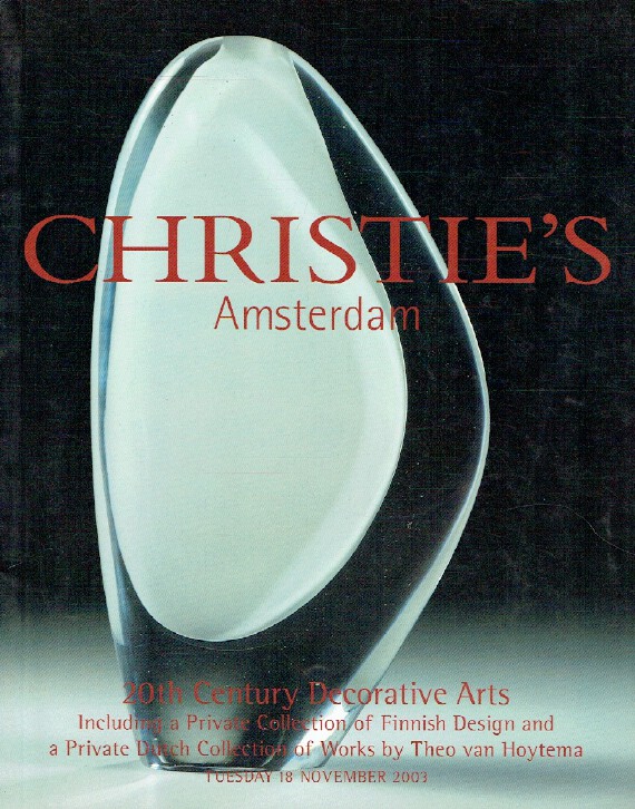 Christies November 2003 20th Century Decorative Arts, Finnish - Hoytema - Click Image to Close