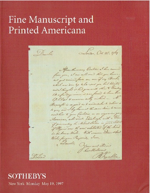 Sothebys May 1997 Fine Manuscripts and Printed Americana