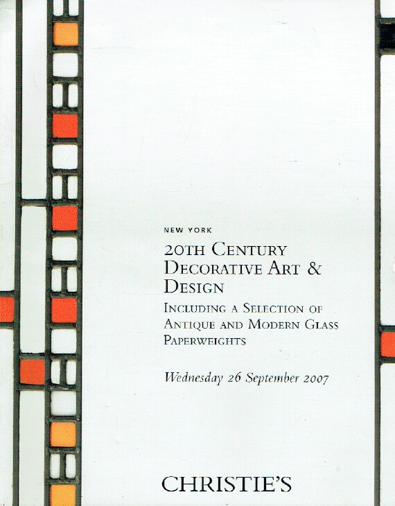Christies September 2007 20th Century Decorative Art & Design