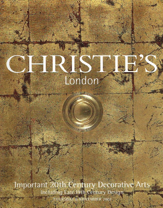 Christies November 2001 20th Century Decorative Arts & Design