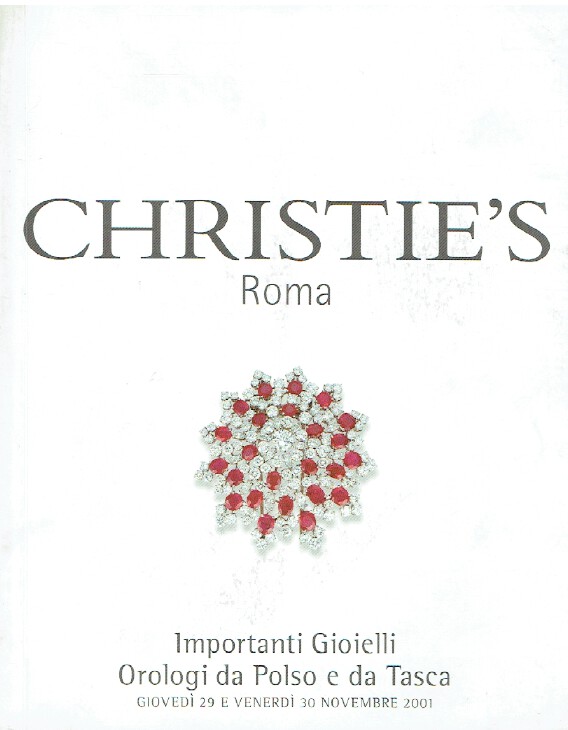 Christies November 2001 Important Jewelry, Wristwatches & Pocket Watches
