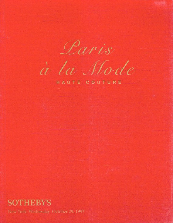 Sothebys October 1997 Fashion Paris Haute couture