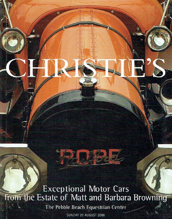 Christies August 2000 Exceptional Motor Cars from Matt & Barbara Browning Estate