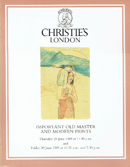Christies June 1989 Important Old Master & Modern Prints