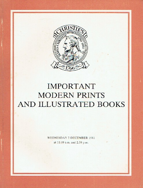 Christies December 1981 Important Modern Prints and Illustrated Books