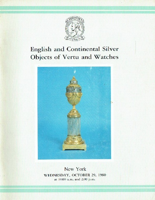 Christies October 1980 English & Continental Silver, Objects of Vertu & Watches