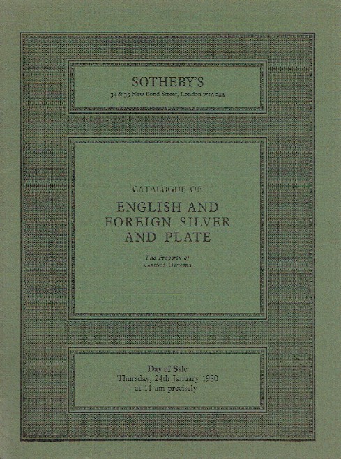 Sothebys January 1980 English & Foreign Silver and Plate