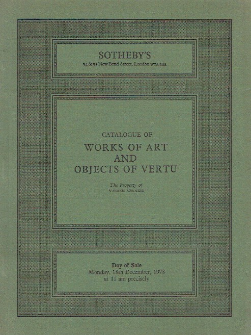 Sothebys December 1978 Works of Art & Objects of Vertu