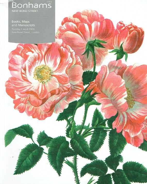 Bonhams April 2003 Books, Maps and Manuscripts - Click Image to Close