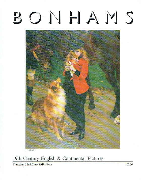 Bonhams June 1989 19th Century English & Continental Pictures