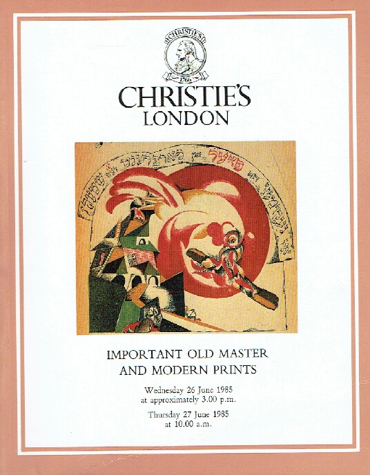 Christies June 1985 Important Old Master and Modern Prints