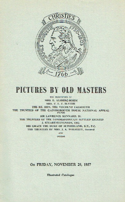 Christies November 1957 Pictures by Old Masters (Digital only)