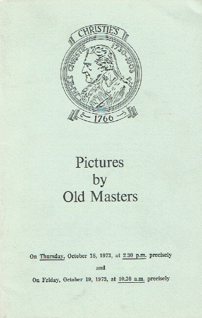 Christies October 1973 Pictures by Old Masters