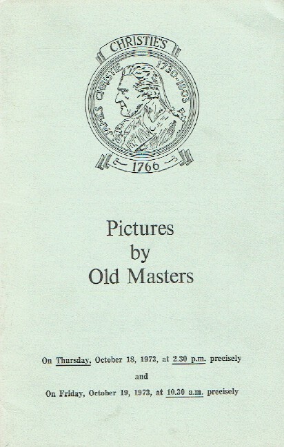 Christies October 1973 Pictures by Old Masters