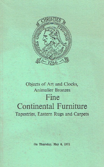 Christies May 1971 Fine Continental Furniture Tapestries, Rugs & Carpets