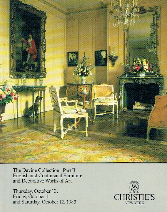 Christies October 1985 English & Continental Furniture & Decorative Works of Art - Click Image to Close