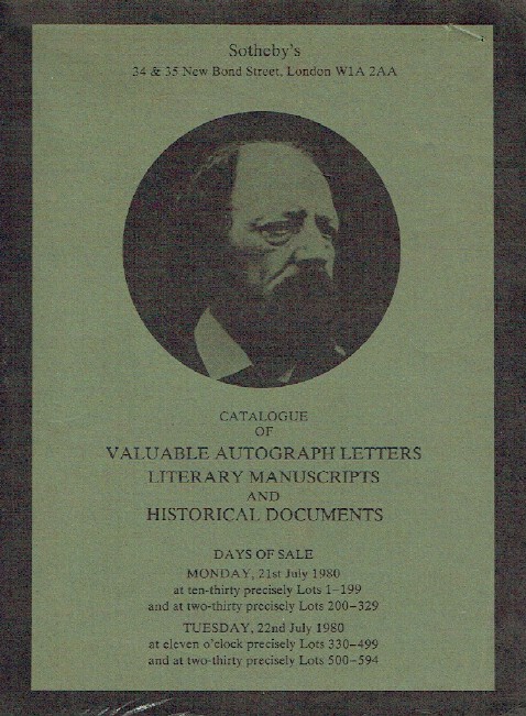 Sothebys July 1980 Valuable Autograph Letters & Literary Manuscripts