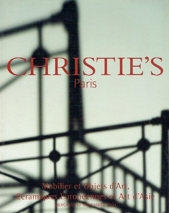 Christies November 2004 Furniture, WoA, European Ceramics & Asian Art