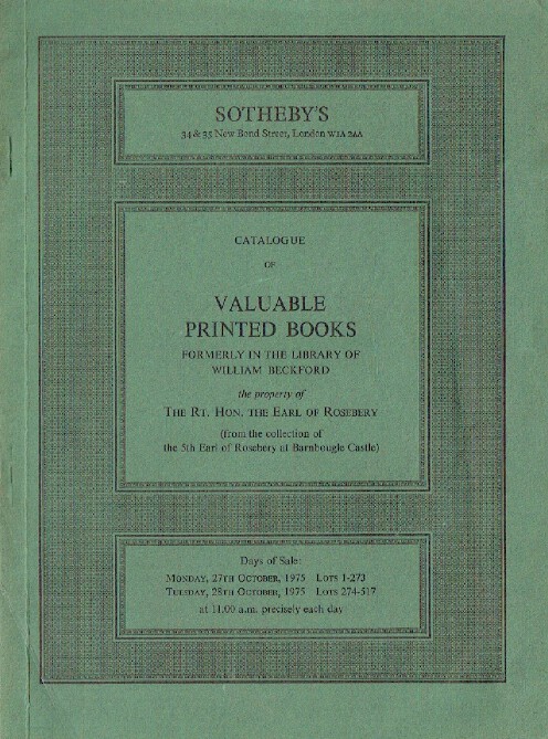 Sothebys October 1975 Valuable Printed Books