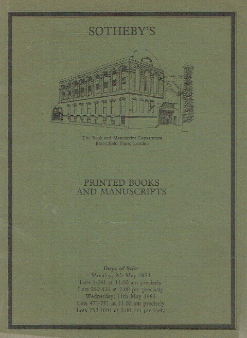 Sothebys May 1983 Printed Books & Manuscripts