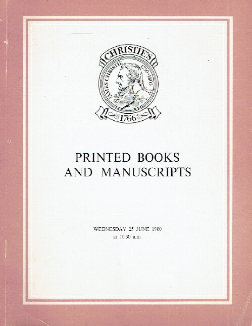 Christies June 1980 Printed Books & Manuscripts