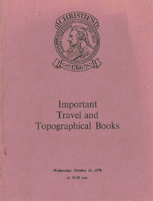 Christies October 1978 Important Travel & Topographical Books