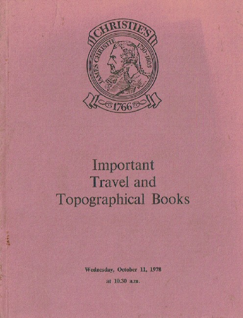 Christies October 1978 Important Travel & Topographical Books