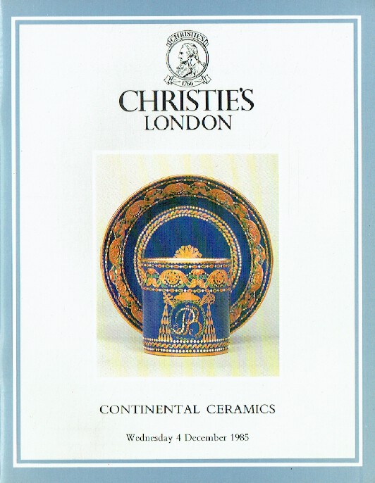 Christies December 1985 Continental Ceramics