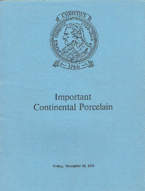 Christies November 1975 Important Continental Porcelain
