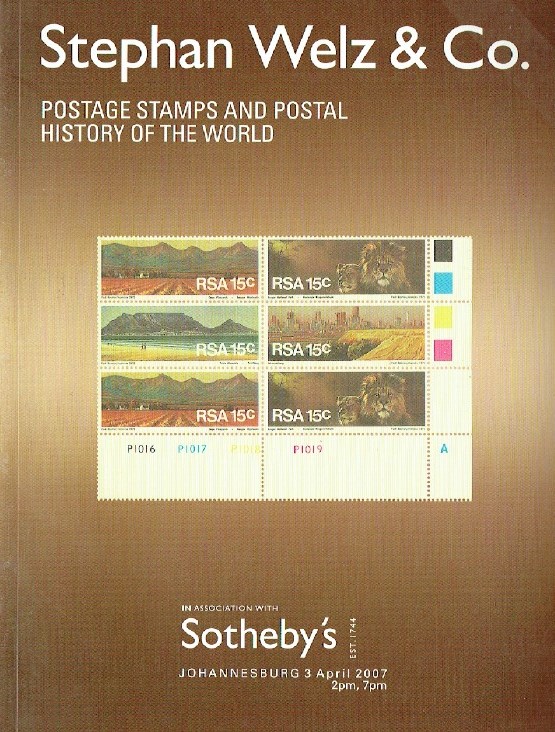 Sothebys April 2007 Postage Stamps and Postal History of the World