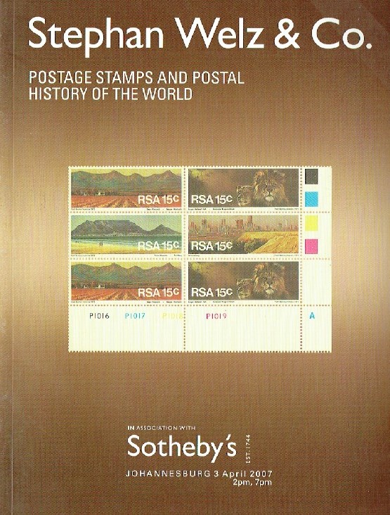 Sothebys April 2007 Postage Stamps and Postal History of the World