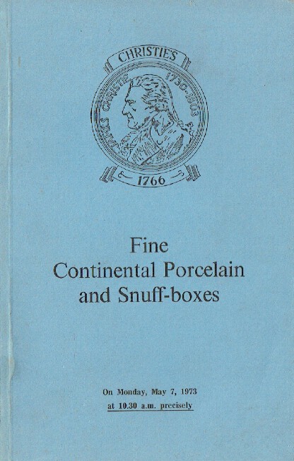 Christies May 1973 Fine Continental Porcelain & Snuff-Boxes