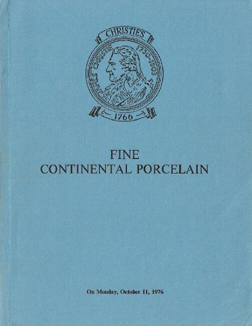 Christies October 1976 Fine Continental Porcelain