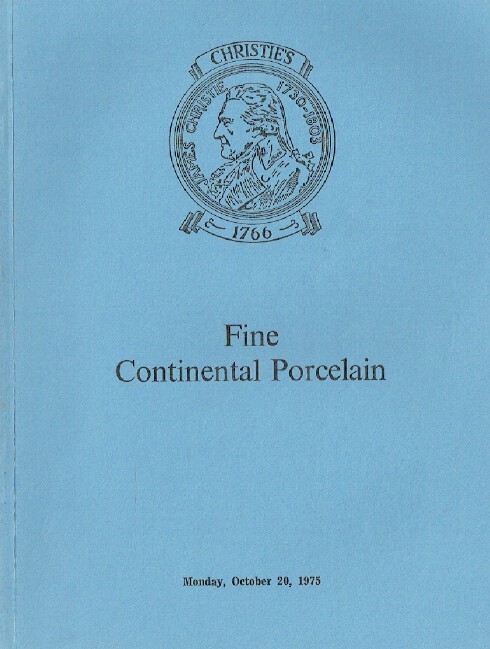 Christies October 1975 Fine Continental Porcelain
